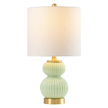 Daphne 20" Ribbed Metal/Glass LED Table Lamp